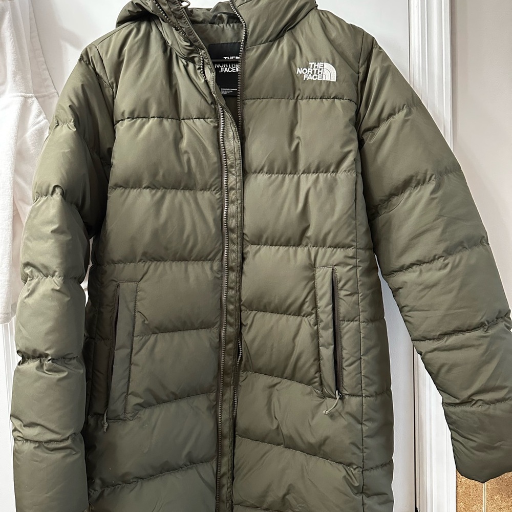 The North Face Olive Puffer Jacket